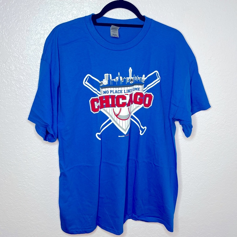 Gildan Men’s Chicago Baseball Blue Short Sleeve Cotton T Shirt Size XL  New!
